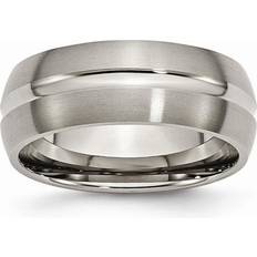 Chisel Bridal TB51-15 mm Titanium Grooved Brushed & Polished Band 15 Silver