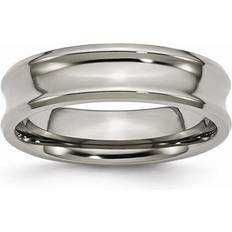 TB44-6.5 mm Titanium Concave Polished & Beveled Edge Band Silver