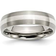 Chisel TB210-10 mm Titanium Sterling Silver Inlay Brushed Band