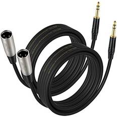 Ebxya XLR to Jack EBXYA 6.35mm 1/4inch Male XLR to TRS 1M/3ft 2 Interconnect Cord Patch