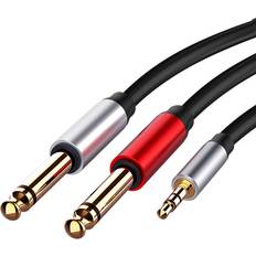 Cables Tlily 3.5mm to Dual 6.5mm Adapter Cable 3.5 to AUX Cord 3.5 Splitter for Guitar Mixer Amplifier Bass