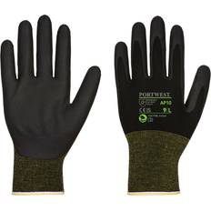 XS Guantes Desechables Portwest Guantes de protección Espuma Nitrilo Bambú Eco NPR15 (Pack12) Negro AP10