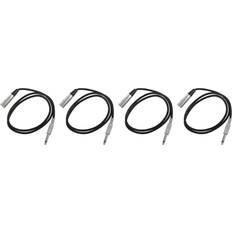 Cables Tlily 4X XLR 3 Pin Plug To 6.35mm 1/4 Inch Male Mono Plug Cable 1MeterApprox3.3 Feet