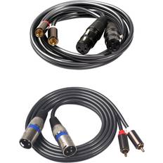 Cables Tlily 1.5M Dual Rca Male to Xlr Male Cable 2 Xlr to 2 Plug Adapter Hifi Cable Dual Female Xlr to Rca Cable
