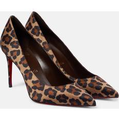 Christian Louboutin Multicoloured Heels & Pumps Christian Louboutin Kate 85 Leopard-Print Satin Pumps - Multicoloured