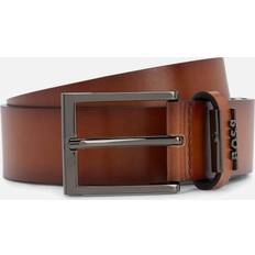 Boss Black Cole-Ant Logo Leather Belt Brown