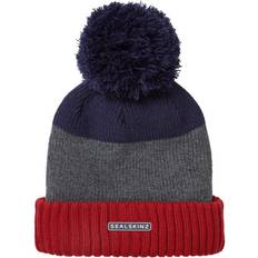 Sealskinz Headgear Sealskinz Flitcham Waterproof Cold Weather Bobble Hat Orange/Grey/Navy Unisex HAT