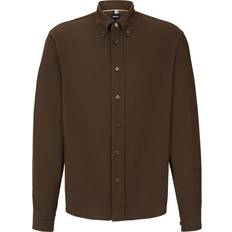 Clothing BOSS Black Cotton-Blend Twill Shirt Green