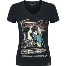 Dame - One Size T-skjorter Queen Kerosin Rockabilly T-skjorte Tune Up til Damer svart