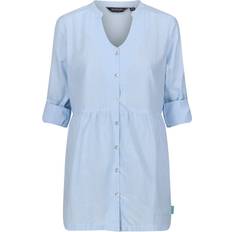 Clothing Regatta 14 UK, Powder Blue Womens/Ladies Nemora Ticking Stripe Cotton Blouse