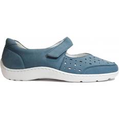 Waldläufer 4 Adults' Henni Denim Nubuck Womens Wide Fit Mary Jane Shoes