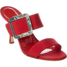 Rouge Sandales à talons Manolo Blahnik Gable 90 Silk Sandal