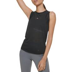 Tommy Hilfiger Black Tank Tops Tommy Hilfiger Womens Tie-Back Fitness Tank Top