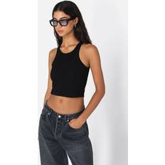 Cropped Tank Tops John Elliott Gemini Rib Cropped Tank Black