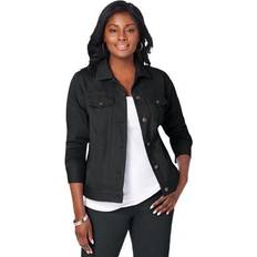 Jessica London Jackets Jessica London Plus Women's Classic Denim Jacket in Black Size 18 100% Jean Jacket