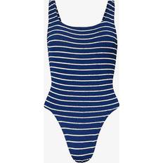 Swimsuits Hunza G Womens Navy/white Square-neck Striped Swimsuit