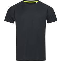 Mesh T-shirts Absolute Apparel Stedman Mens Active Raglan Mesh T-Shirt Black Opal