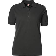 ID Womens/Ladies Pro Wear Short Sleeve Regular Fitting Classic Polo Shirt Black