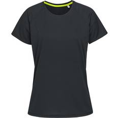 Mesh T-shirts Absolute Apparel Stedman Womens/Ladies Raglan Mesh T-Shirt Black Opal