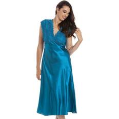 M - Women Negligées Camille Classic Satin Chemises Teal 22-24