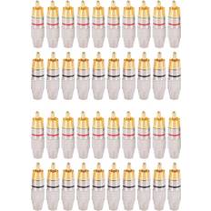 Cables Tlily 40 Pcs RCA Plug Video Locking Cable Connector Gold Plated