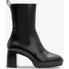 Patent Leather Ankle Boots AllSaints Womens Black Shine Lottie Square-toe Heeled Leather Ankle Boots Eur Women