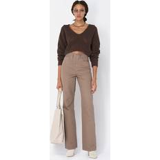 John Elliott Foam Boucle Cropped Sweater Chocolate