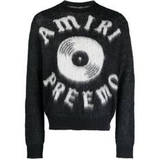 Amiri Sweaters Amiri brushed-effect logo-print jumper men Alpaca/Wool/Mohair/Polyamide Black