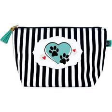 Stripes Toiletry Bags & Cosmetic Bags Paw Janie Pouch Gifts for Women Striped Makeup Bags Cosmetic Bag Travel Toiletry Makeup Pouch Bag with Zipper Best Dog Cat Mom Birthday Mother Gifts