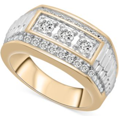 Macy's Gold Rings Macy's Diamond Two-Tone Statement Ring 1 ct. t.w. in 10k Gold Yellow Gold Yellow Gold