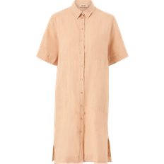 Mos Mosh Dam Klänningar Mos Mosh Linneklänning Mal Linen Shirt Dress Orange