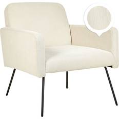 Beige Armchairs Beliani Jumbo Cord NARKEN Armchair