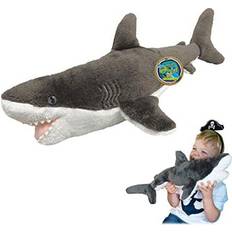 Deluxebase EcoBuddiez Great White Shark from Deluxebase. Large 56cm Soft Plush Animals made from Recycled Plastic Bottles. Eco-Friendly Cuddly Gift f