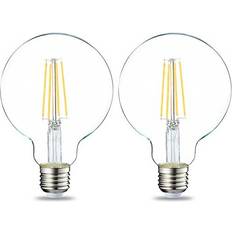 Amazon Basics LED E27 Edison Screw Globe G93 Bulb, 7W equivalent to 60W Clear Filament, Non Dimmable Pack of 2