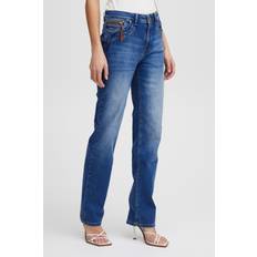 PULZ Jeans Kläder PULZ Jeans PZKAROLINA HW Straight Leg Blå för Dam