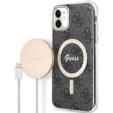 Guess Zestaw GUBPN61H4EACSK Case Charger iPhone 11 6,1 czarny/black hard case 4G Print MagSafe