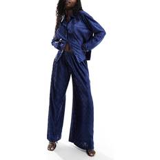 Only Plisse Trouser Co-Ord - Metallic Blue