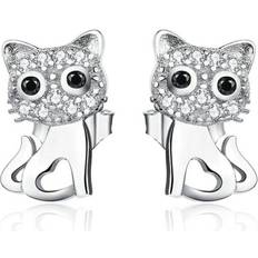 ChaoChuang Silver plating Cute Stud Earrings for Women Cat Lover Gifts Gifts Jewelry