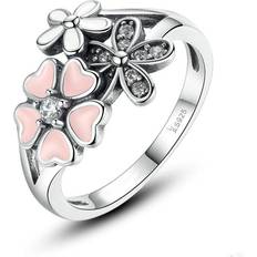 Purple - Women Rings ChaoChuang Silver plating Pink Flower Poetic Daisy Cherry Blossom Finger Ring for Women Jewelry_8