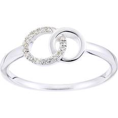Jewelco London Women 9ct 375 White Diamond Promise Ring