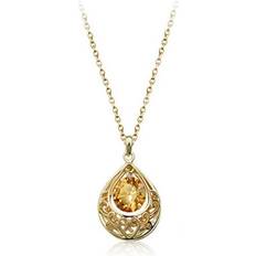 Beige Necklaces Charles William Gold Champagne Hollow Teardrop Necklace Gift Women's Present Fashion Accessories Girl