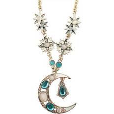 Keshen 2Pcs Sun Moon Pendant Long Necklace Jewelry Europe vintage Necklace Multicoloured
