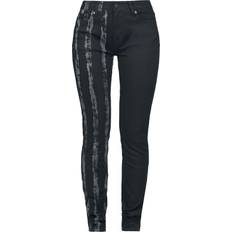 Stripes Jeans Rock Rebel Rock Rebel by EMP Striped Leg Stretch Denim Jeans black