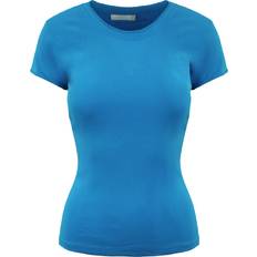 Champion Tops Champion Plain Womens Blue T-Shirt Cotton