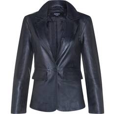 3XL - Woman Blazers Infinity Leather Infinity Leather Womens Soft Blazer Jacket-Apeldoorn Black