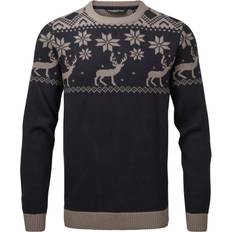 Christmas Jumpers Men's Snuggaroo Fair Isle Reindeer Christmas Jumper Navy/Multi 38/Regular