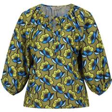 Fabric - Woman Shirts Regatta Womens/Ladies Orla Kiely Passion Flower Tie Neck Blouse Blue