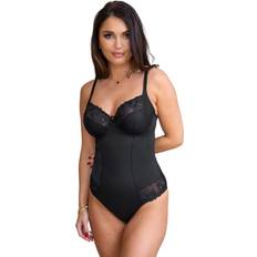 H Bodysuits Pour Moi Womens 7719 St Tropez Underwired Bodyshaper Black Viscose