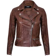 Clothing Infinity Leather Infinity Leather Womens Biker Jacket-Stockholm Brown