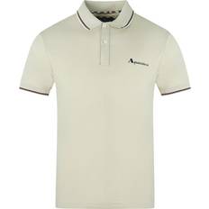 Beige Polo Shirts Aquascutum Tipped Collar Beige Polo Shirt